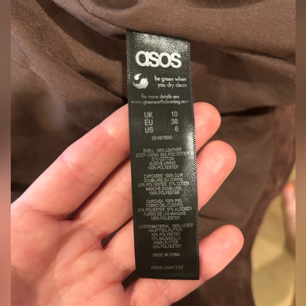 ASOS Brown Suede Moto Jacket - Picture 5 of 5